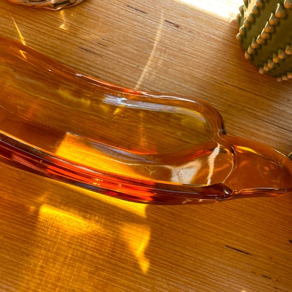 Amber Indiana Glass Banana Split Boats - Picture 6 of 12